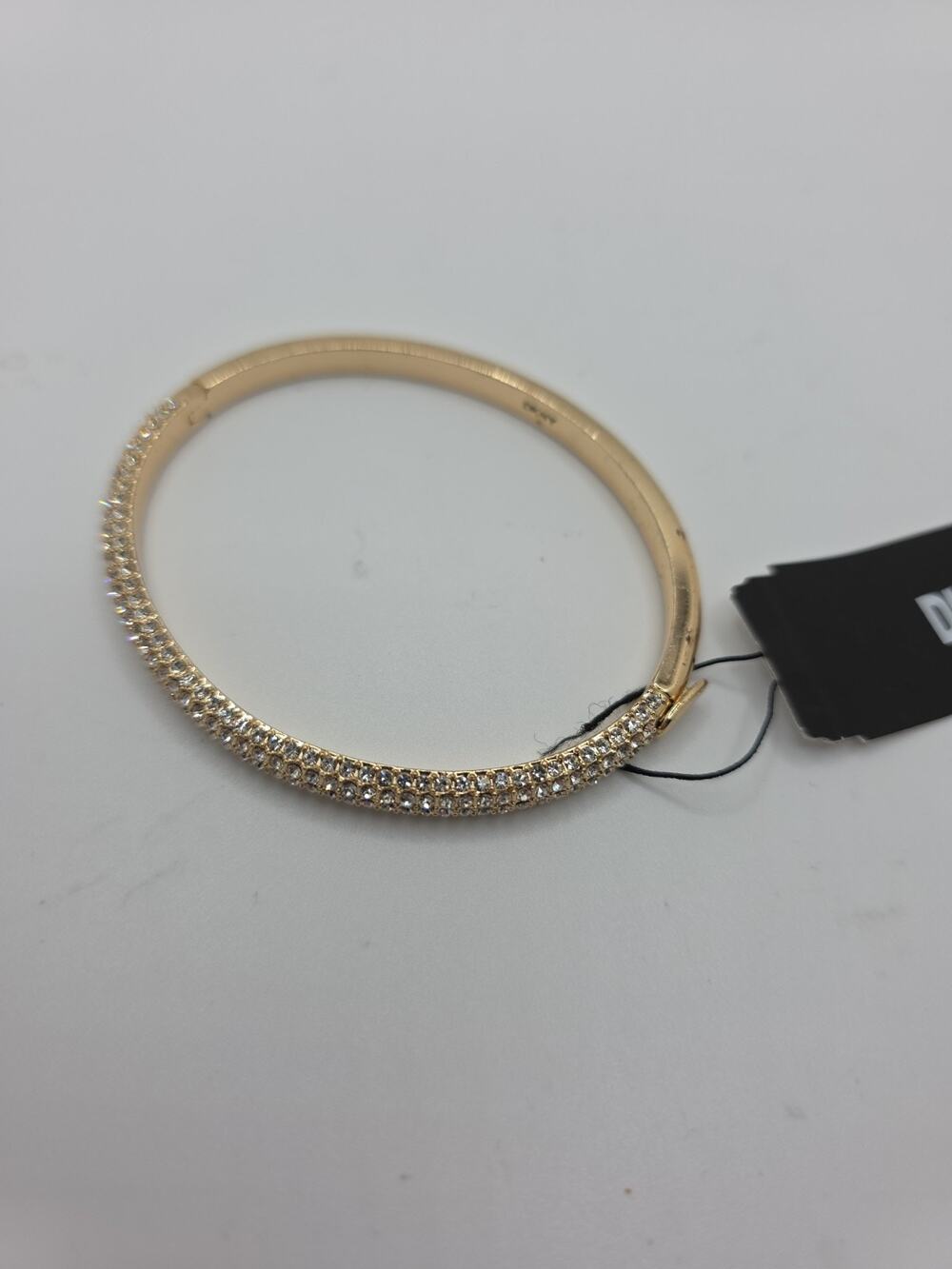 DKNY Ombre Pave Bangle Bracelet Gold Tone Cubic Zirconia